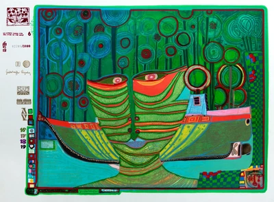 Friedensreich Hundertwasser signiert nummeriert KOLUMBUS REGENTAG IN INDIEN - Bild 1 von 4