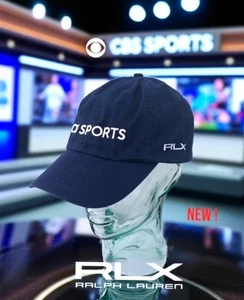 Men Polo Ralph Lauren RLX Brand CBS Sports Navy Blue Baseball Cap Hat w/Tags New - Picture 1 of 6