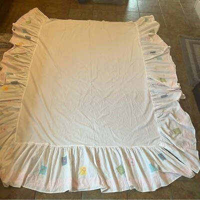 Pottery Barn Kids Bed Skirt Full 80x86 Ruffled Floral Patchwork Cottage Core - Image 1 of 4