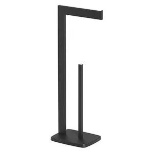 Bathroom Toilet Roll Holder Matt Black Free Standing Accessories Stainless Steel - Picture 1 of 7