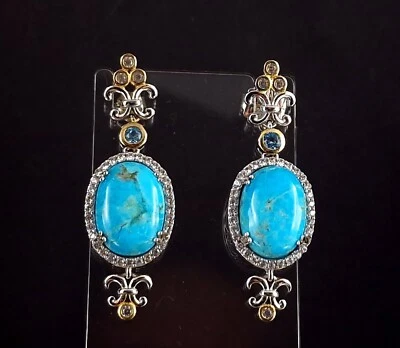 Ohrringe Silber 925 Juwelo Dallas Prince Türkis - umwerfend & wertig XL  - Bild 1 von 4