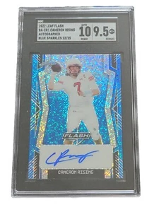 Cameron Rising 2022 Leaf Flash Blue Shimmer Autograph 22/25 SGC 10/9.5 MT+ - Picture 1 of 10