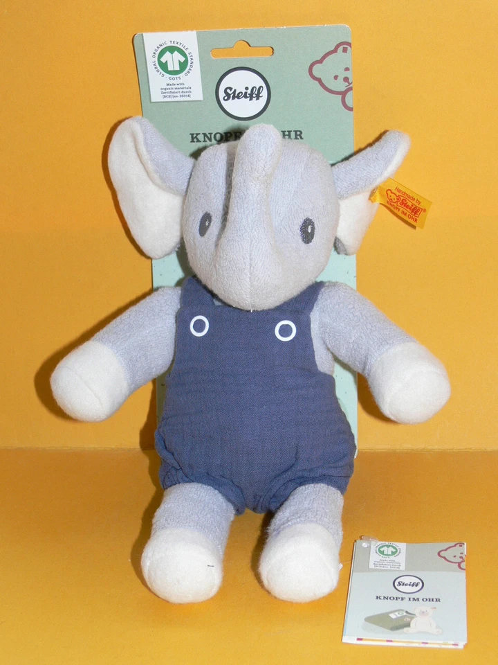 Steiff - Schmusetier Elefant Eliot - hellgrau/blau - ca. 26 cm - Nr. 242403 -
