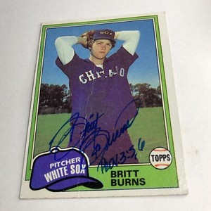 Britt Burns signed autographed 1981 Topps Baseball Card #412 White Sox