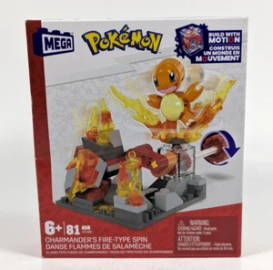 MEGA Construx Pokemon Charmander's Fire-Type Spin Building Kit 81 Teile HTH86 NEU - Bild 1 von 5