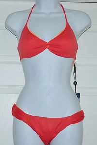 Polo RALPH LAUREN Reversible Orange Coral Halter Bikini Swimsuit Sz S (K25) - Picture 1 of 4