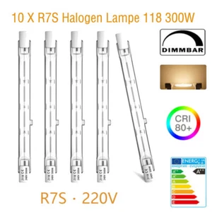 10er R7s 118mm 300W Halogen Leuchtmittel Lampen Warmweiß 230V stab Glühbirnen - Picture 1 of 7