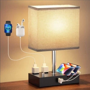 Lámpara de Noche Regulable con USB-C, Toma, Soporte y Bombilla LED Moderna - Picture 1 of 7