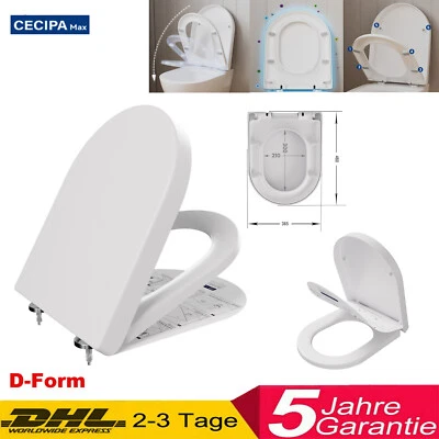 D-Form WC Sitz Toilettendeckel Absenkautomatik Klobrille Toilettensitz Klodeckel - Bild 1 von 4