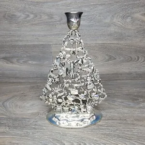 Christmas Tree Candle Holder Centurion Collection Silver Plated  10 in Decor VTG - Picture 1 of 9