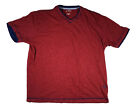 Cremieux Mens V-Neck T Shirt Short Sleeve Shirt Size Medium Red, Navy
