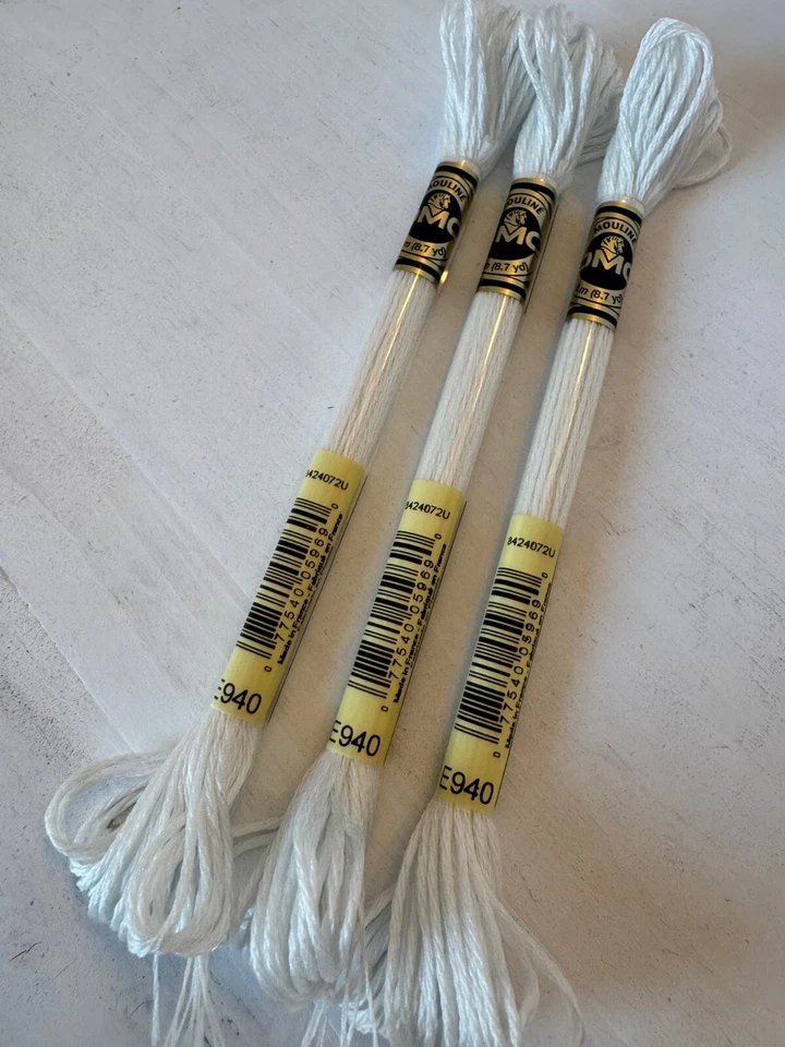 DMC Light Effects Embroidery Floss~Lot of 3 Skeins~Glow In The Dark~317W-E940 - Image 1 of 3