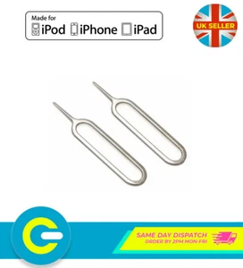 2x Metall Sim Tray Öffnung Pin Werkzeug für Apple iPhone / iPad / Samsung Galaxy - Bild 1 von 2