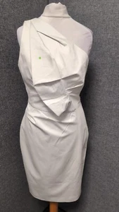 Karen Millen One Shoulder Cocktail Dress Natural UK 12 RRP £170 LN140 EE 02 - Picture 1 of 6