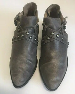 Corso Como Booties Sz 9.5 Gun Metal Doon Leather Booties Tan - Picture 1 of 6