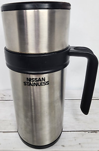 Nissan Stainless Double Wall Travel Thermos, 24 oz Capacity with Handle, Silver