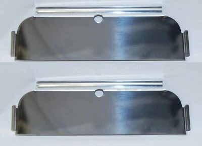 7X6" Headlight Headlamp Bulbs Chrome Stainless Half Moons Trim Covers Shields - Изображение 1 из 3