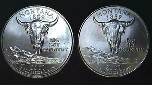 2007 P D 25C State Quarter Montana BU Clad (2 coins) 24hh1018-1 - Picture 1 of 2