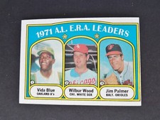 1972 TOPPS SET BREAK #92 AL ERA LEADERS VIDA BLUE JIM PALMER EXMT