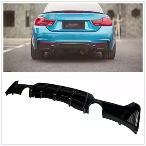 Rear Bumper Diffuser Dual Exhaust Tip For 2014 2015+ BMW F32 F33 4 Serie Glossy - Picture 1 of 5