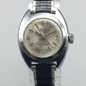 Vintage Gruen Precision Watch Womens 21mm 17 Jewels Swiss Made Manual Wind - Picture 1 of 15