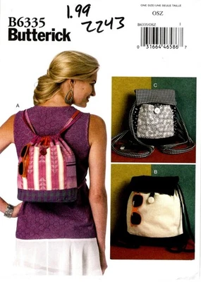 Butterick B6335 Backpacks Sewing Pattern Uncut - Image 1 of 2