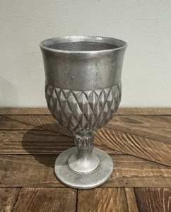 Vintage Pewter Goblet with Stem & Hobnail Diamond Cut Design - Picture 1 of 9