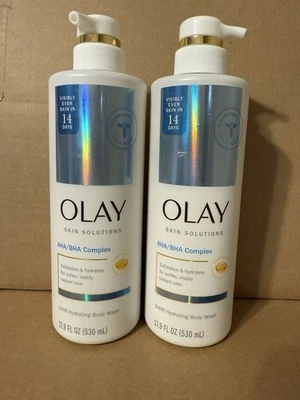 2- Olay Skin Solutions AHA/BHA Complex 24Hr Hydrating Body Wash FREE SHIPPING  - Image 1 of 3