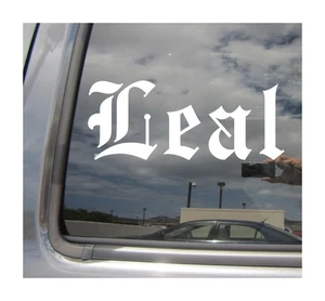 Leal - Old English Last Name Surname Car Vinyl Decal Window Sticker 22204 - Picture 1 of 1