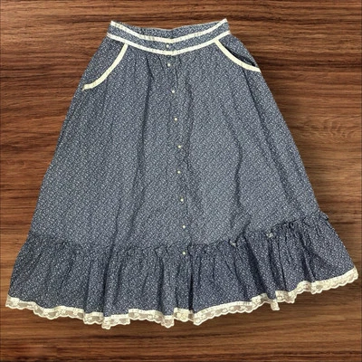 Maxi Falda Vintage Gunnies Por Jessica McClintock Pradera Estilo Occidental - Sin Talla Foto 1 de 4