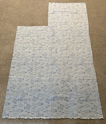 Sarga Pez Poli Algodón Ropa Deportiva Pez Azul 35"x42" Usable + Remanente Foto 1 de 4