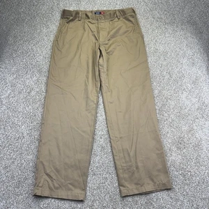 NEW Izod American Chino Pants Mens Classic Fit 38x34 Khaki Flat Front Non-Iron - Picture 1 of 13