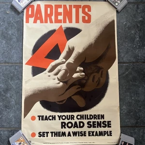 Retro Road Safety Poster 40’s? Abram Games? Rare - Picture 1 of 6