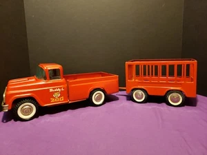 Vintage Buddy L Truck Traveling Zoo Pressed Steel Zoo A Rama Pickup 1960s *Read - Picture 1 of 22