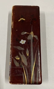 Portagioie o portagioie giapponese lacca rossa con dettagli floreali - Foto 1 di 16