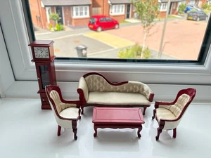 1/12 dolls house furniture job lot bundle living room set sofa armchair table - Picture 1 of 11