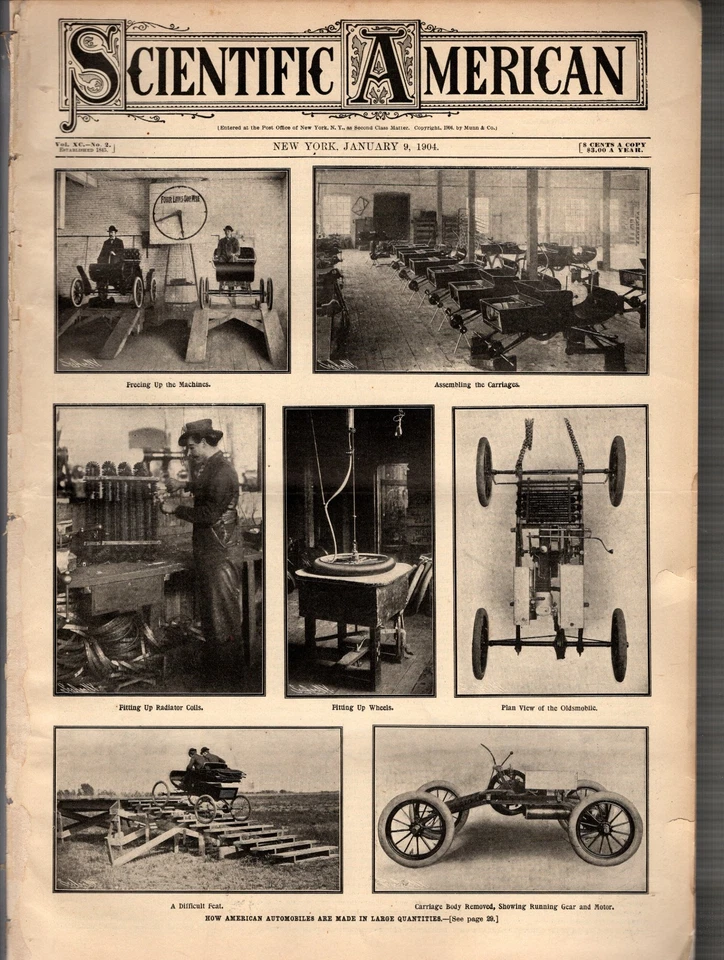 1904 Scientific American January 9 Oldsmobiles made in large Quantities; Python - Image 1 of 1