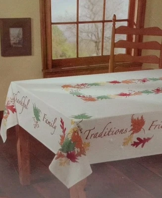 Autumn Theme 52x70" Oblong Tablecloth Essential Home Thanksgiving Fall  - Image 1 of 3
