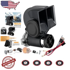 High-Quality Car Horn 150dB Loud Black ABS Waterproof Universal - Picture 1 of 9