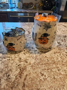 New Temp-tations Seasonal Set of 2 Canisters - Halloween - Cookie Jars - Picture 1 of 8
