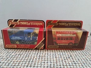 Matchbox Models of Yesteryear Y12 Model T Low Side Truck And Y23 Aec Omnibus - Picture 1 of 9