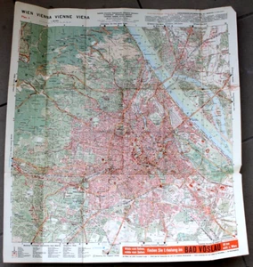 35367 alter Stadtplan map WIEN Vienna Landkarte mit Straßen Verzeichnis 1963 - Bild 1 von 2