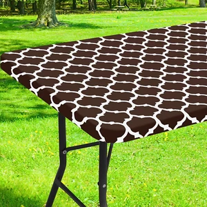 Rectangle Picnic Table Cover, Waterproof Elastic Fitted Camping Tablecloths for - Picture 1 of 8