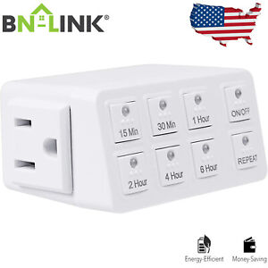 BN-LINK 3-Prong Grounded Outlet Smart digital countdown timer W/ repeat function