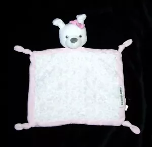 Blankets & Beyond Pink White Puppy Dog Knotted Knots Baby Blanket Security - Picture 1 of 3