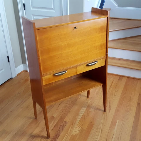 Vintage MCM Roger Landault(?) Secretaire/ Writing Desk Two Drawer Cool/Stylish! Cover