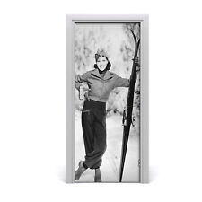 Tulup doorsticker 85x205cm decorative sticker - Woman with skis