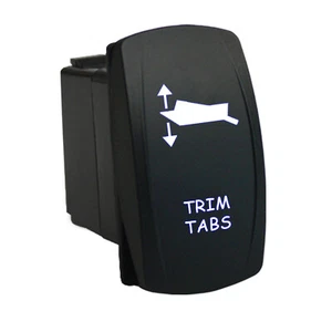 TRIM TABS 6M50WM Rocker Switch 12V LED white MOMENTARY marine boat waterproof... - Picture 1 of 1