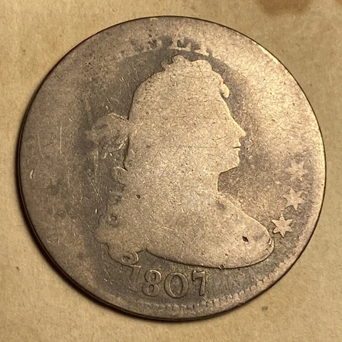 ( NGC FAIR 2 ) 1807 Draped Bust Quarter Authentic RARE US Type Coin Cover