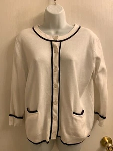 NEW WITH OUTTAG CROFT&BARROW 100% COTTON CAREER BUSINESS WHITE W/ BLACK TOP/JA - Picture 1 of 3
